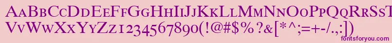GrecoTenOldstyleSsiOldStyleFigures Font – Purple Fonts on Pink Background