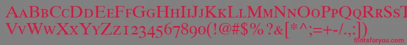 GrecoTenOldstyleSsiOldStyleFigures Font – Red Fonts on Gray Background