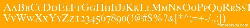 GrecoTenOldstyleSsiOldStyleFigures Font – White Fonts on Orange Background