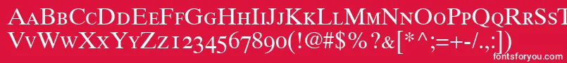 GrecoTenOldstyleSsiOldStyleFigures Font – White Fonts on Red Background