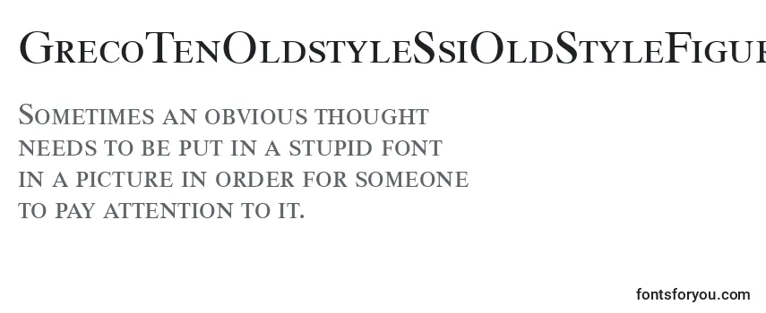 GrecoTenOldstyleSsiOldStyleFigures Font