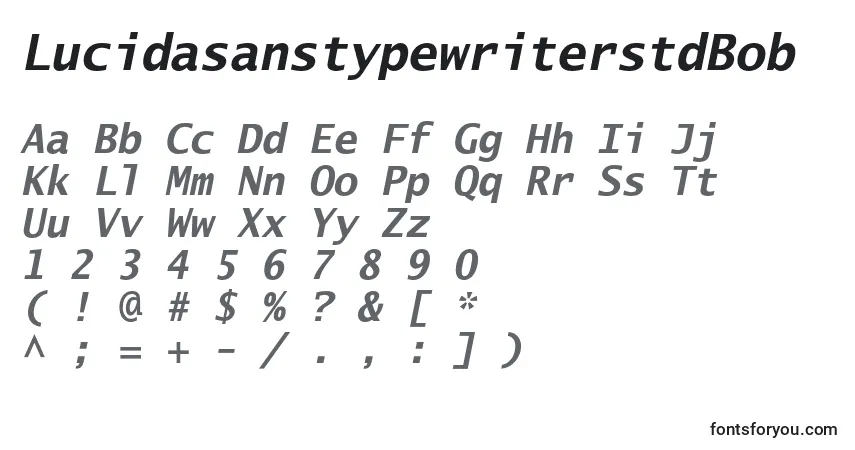 A fonte LucidasanstypewriterstdBob – alfabeto, números, caracteres especiais