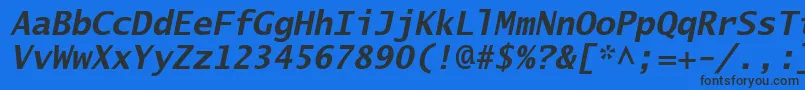 Czcionka LucidasanstypewriterstdBob – czarne czcionki na niebieskim tle