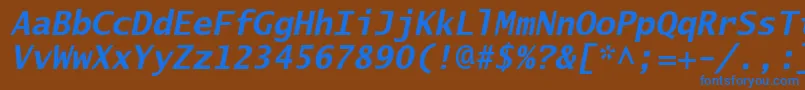 LucidasanstypewriterstdBob Font – Blue Fonts on Brown Background
