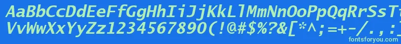 LucidasanstypewriterstdBob Font – Green Fonts on Blue Background