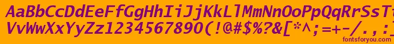 LucidasanstypewriterstdBob Font – Purple Fonts on Orange Background