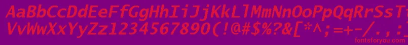LucidasanstypewriterstdBob Font – Red Fonts on Purple Background