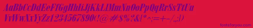 ObeliskgrandItalic Font – Purple Fonts on Red Background