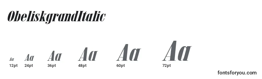 ObeliskgrandItalic Font Sizes