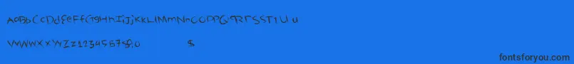 フォントDeliciouswould – 黒い文字の青い背景