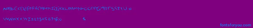 フォントDeliciouswould – 紫色の背景に青い文字