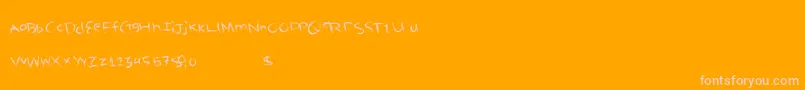 Deliciouswould Font – Pink Fonts on Orange Background