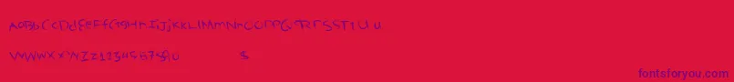 Deliciouswould Font – Purple Fonts on Red Background