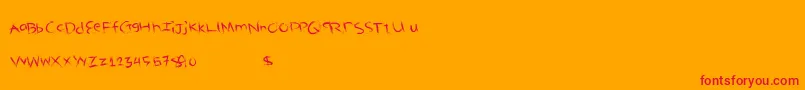 Deliciouswould-fontti – punaiset fontit oranssilla taustalla
