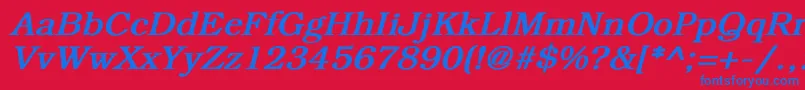 BookmanBoldItalic Font – Blue Fonts on Red Background