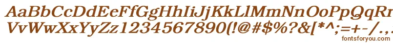 BookmanBoldItalic-fontti – ruskeat fontit valkoisella taustalla