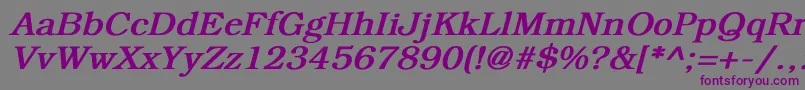 フォントBookmanBoldItalic – 紫色のフォント、灰色の背景
