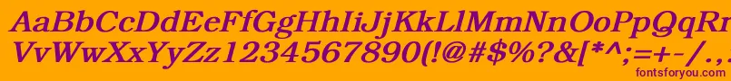 フォントBookmanBoldItalic – オレンジの背景に紫のフォント