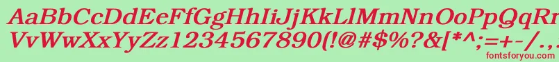 BookmanBoldItalic Font – Red Fonts on Green Background