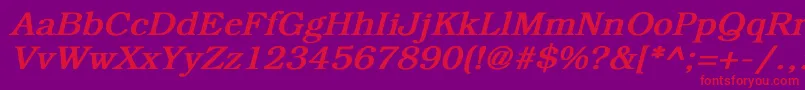 BookmanBoldItalic Font – Red Fonts on Purple Background