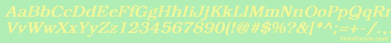 BookmanBoldItalic Font – Yellow Fonts on Green Background