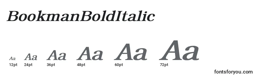 BookmanBoldItalic Font Sizes