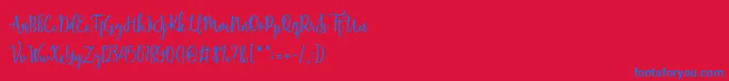 Shellaherascriptdemo Font – Blue Fonts on Red Background