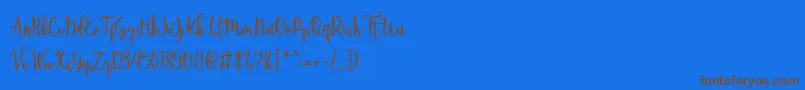 Shellaherascriptdemo Font – Brown Fonts on Blue Background