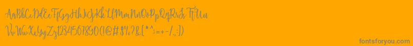 Shellaherascriptdemo-Schriftart – Graue Schriften auf orangefarbenem Hintergrund