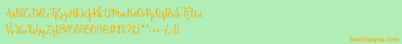 Shellaherascriptdemo Font – Orange Fonts on Green Background