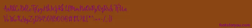 Shellaherascriptdemo Font – Purple Fonts on Brown Background