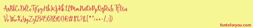 Shellaherascriptdemo Font – Red Fonts on Yellow Background