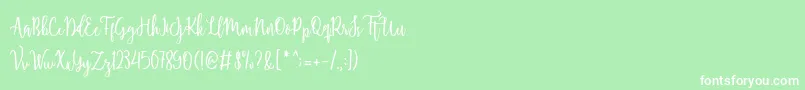フォントShellaherascriptdemo – 緑の背景に白い文字