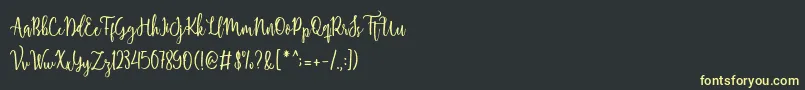 Shellaherascriptdemo Font – Yellow Fonts on Black Background