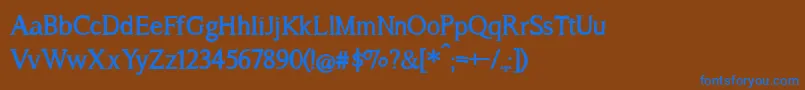 BmdASongForJenniferBold Font – Blue Fonts on Brown Background