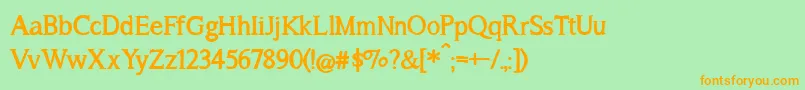 BmdASongForJenniferBold Font – Orange Fonts on Green Background