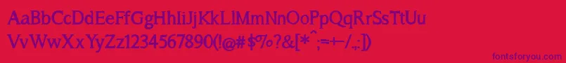 BmdASongForJenniferBold Font – Purple Fonts on Red Background