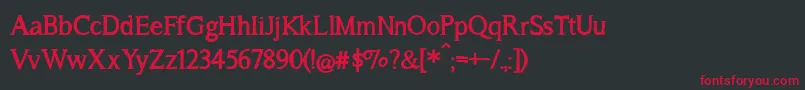 BmdASongForJenniferBold Font – Red Fonts on Black Background