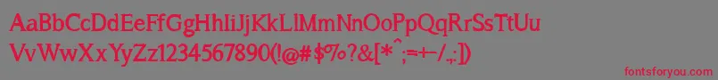 BmdASongForJenniferBold Font – Red Fonts on Gray Background