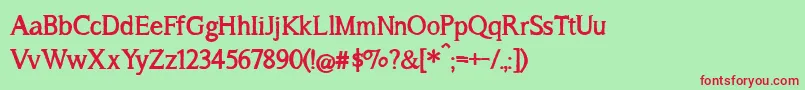 BmdASongForJenniferBold Font – Red Fonts on Green Background