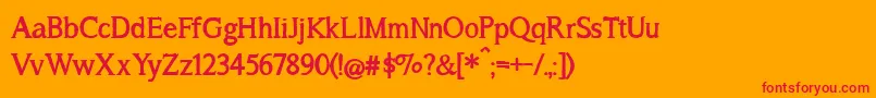 BmdASongForJenniferBold Font – Red Fonts on Orange Background