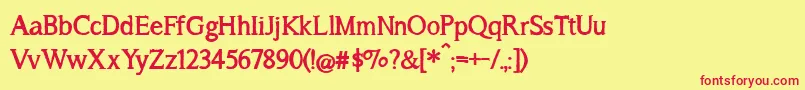 BmdASongForJenniferBold Font – Red Fonts on Yellow Background
