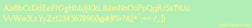 BmdASongForJenniferBold Font – Yellow Fonts on Green Background