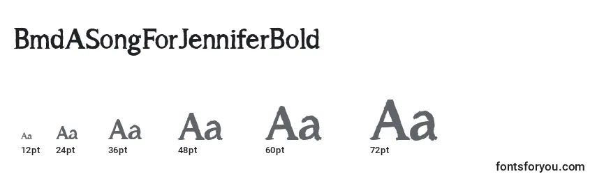 BmdASongForJenniferBold Font Sizes