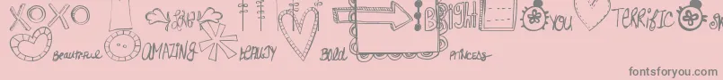 MtfDoodlewhats Font – Gray Fonts on Pink Background