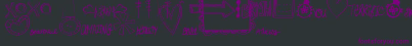 MtfDoodlewhats Font – Purple Fonts on Black Background