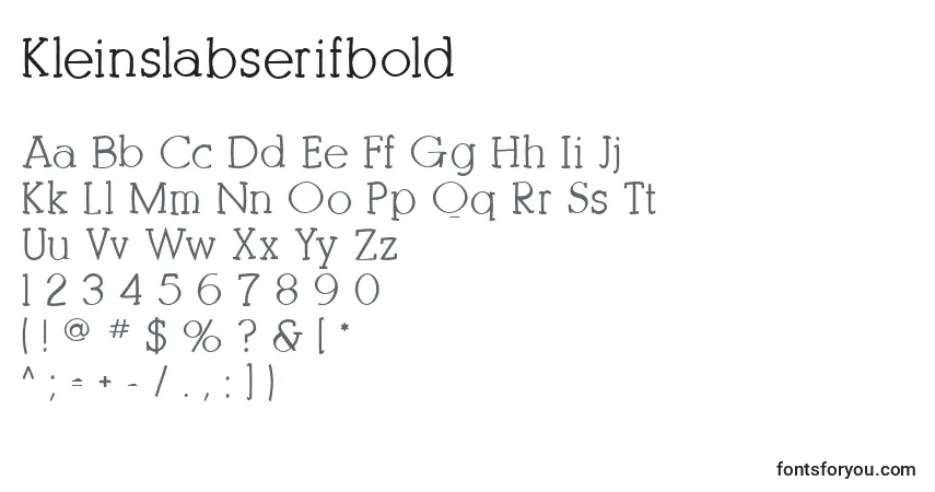 Czcionka Kleinslabserifbold – alfabet, cyfry, specjalne znaki