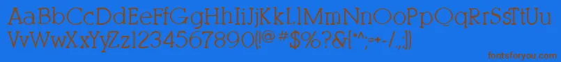 Kleinslabserifbold Font – Brown Fonts on Blue Background