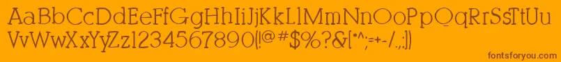 Kleinslabserifbold Font – Brown Fonts on Orange Background