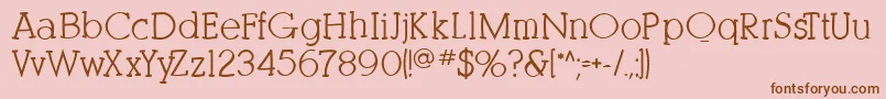 Kleinslabserifbold Font – Brown Fonts on Pink Background